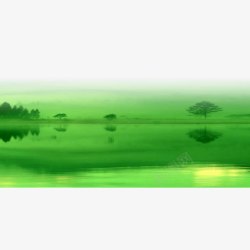 绿色风景湖水素材
