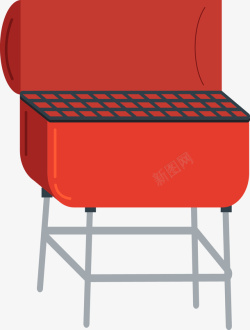 红色的烧烤架素材