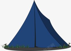 蓝色帐篷素材