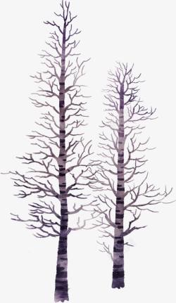 树枝手绘创意冬日素材