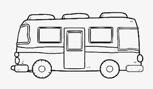 手绘的公交车图标图标