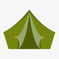 手绘绿色露营帐篷矢量图素材