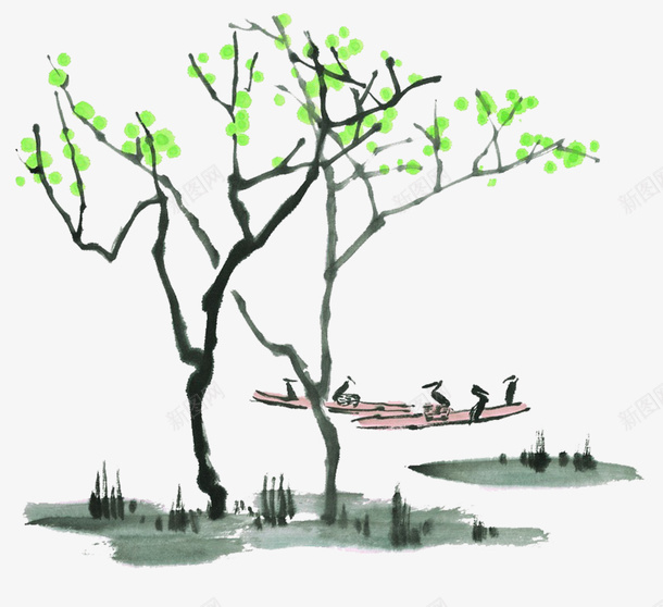 水墨渔船png免抠素材_88icon https://88icon.com 历史 水墨 水墨渔船 渔船 艺术表现