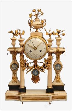 路易十六镀金铜和大理石壁炉钟素材