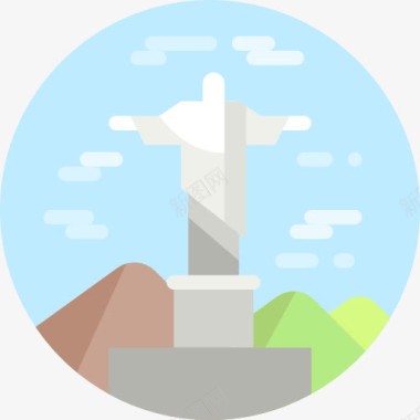 里约矢量经典地标基督救世主图标图标