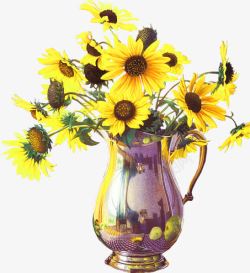 黄色简约花瓶装饰图案素材