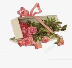 纸盒玫瑰花素材