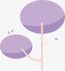 紫色圆形树卡通时尚大树矢量图素材