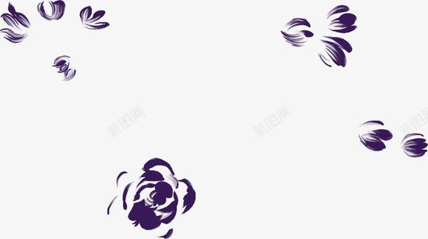 中秋节紫色花朵手绘png免抠素材_88icon https://88icon.com 中秋节 紫色 花朵