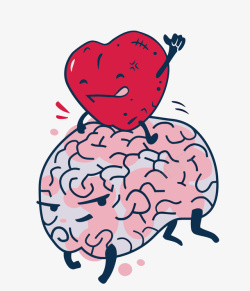 卡通大脑和心脏矢量图素材