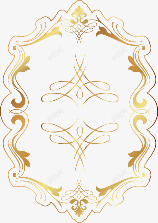 精美金色花纹边框矢量图ai免抠素材_88icon https://88icon.com 精美 花纹 边框 金色 矢量图