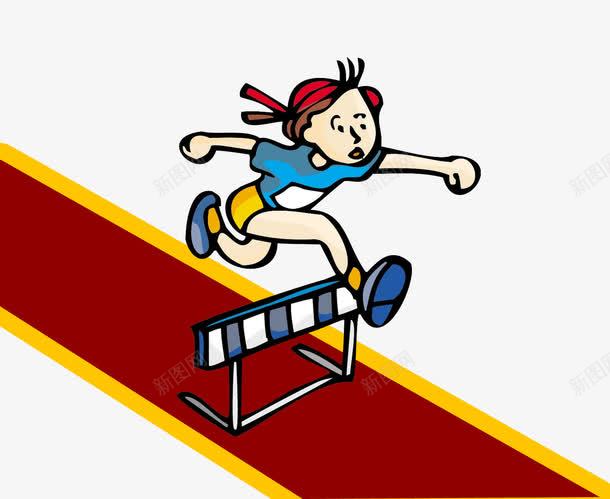 操场跑道上跨栏的女运动员png免抠素材_88icon https://88icon.com 免抠 卡通 女远动员 手绘 操场跑道 素材 跨栏 高清