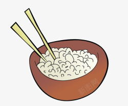 手绘米饭食物素材
