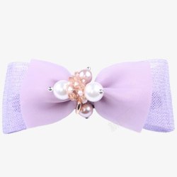紫色蝴蝶结珍珠发饰素材