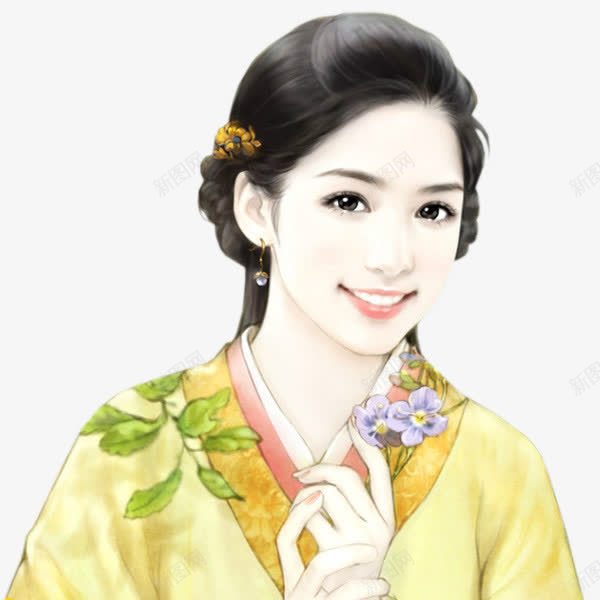 花朵黄裙女子png免抠素材_88icon https://88icon.com 女子 花朵