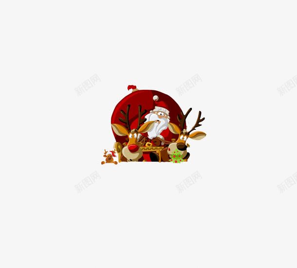 圣诞装饰元素png免抠素材_88icon https://88icon.com 元素 圣诞 圣诞老人 红色 车