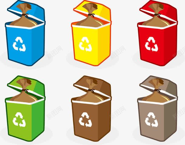 扔垃圾png免抠素材_88icon https://88icon.com 五颜六色 可回收垃圾 垃圾桶 垃圾袋