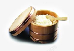 中国风木桶大米饭素材