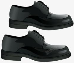一双黑皮鞋素材