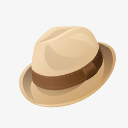 棕色礼帽古典帽子矢量图素材