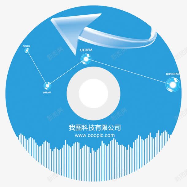 蓝色光盘贴png免抠素材_88icon https://88icon.com 光盘贴 光盘贴设计