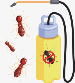 一瓶黄色蚂蚁药矢量图素材