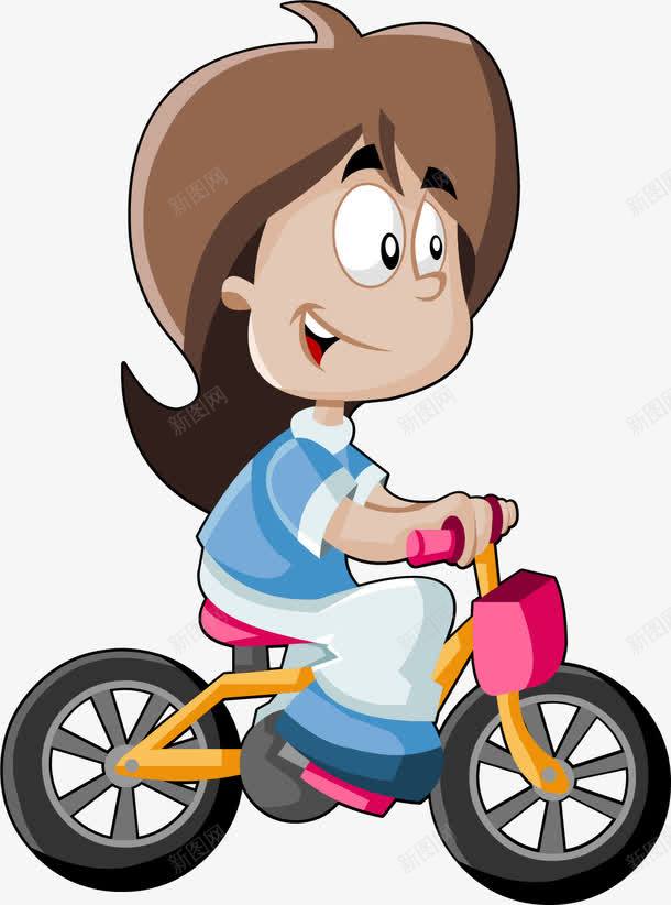 手绘骑单车的女孩png免抠素材_88icon https://88icon.com 可爱 手绘 骑单车的女孩