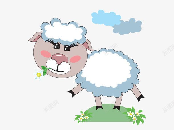 卡通羊png免抠素材_88icon https://88icon.com 云 卡通 羊 羊素材 花朵