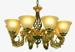 金色欧式复古吊灯灯饰素材