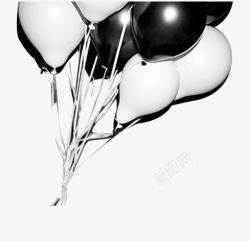 黑白色气球素材
