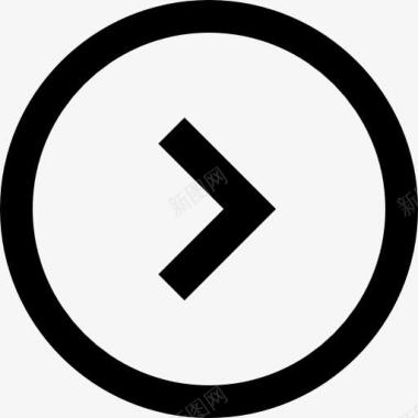 符号右箭头的圆形按钮图标图标