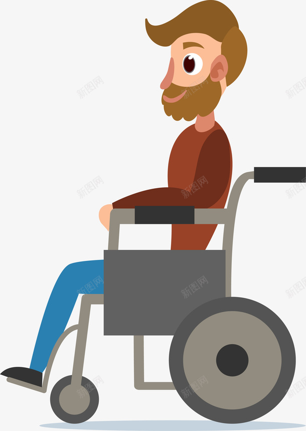 全国助残日坐着轮椅的人png免抠素材_88icon https://88icon.com 中年男人 乐观 全国助残日 坐着轮椅的人 残疾人 满脸胡子