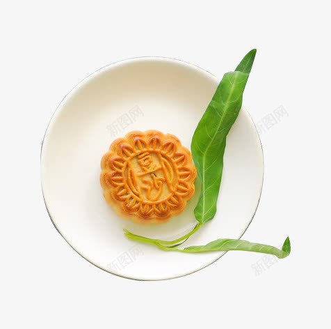 漂亮的豆沙饼png免抠素材_88icon https://88icon.com 圆盘 白色盘子 绿色装饰叶 美食 豆沙饼