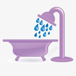 卫浴淋雨浴盆矢量图素材
