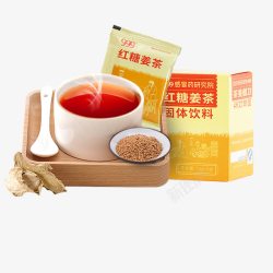 红糖姜茶固体饮料素材