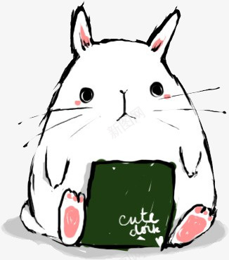 手绘兔子png免抠素材_88icon https://88icon.com 可爱 手绘兔子 胖胖的小兔子 装饰