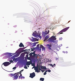 紫色花纹装饰矢量图素材