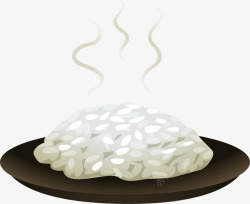 白色卡通米饭素材