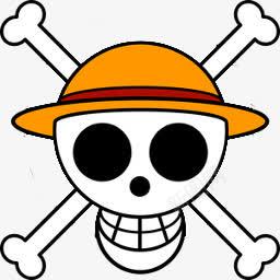 卡通骷髅橙色帽子图标图标
