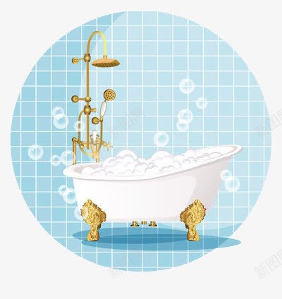卡通版的浴缸泡泡浴png免抠素材_88icon https://88icon.com 卡通 气泡 泡泡浴 浴缸