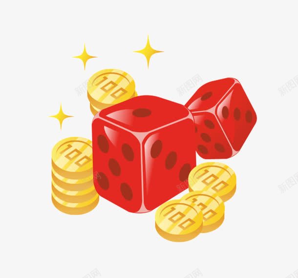 色子金币红色png免抠素材_88icon https://88icon.com 红色 色子 金币