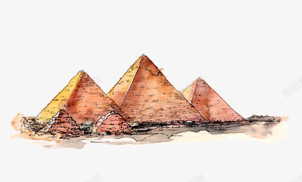 手绘埃及金字塔png免抠素材_88icon https://88icon.com 古代世界八大奇迹 古埃及陵墓 古建筑 金字塔