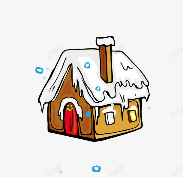 卡通手绘美丽的雪屋png免抠素材_88icon https://88icon.com 创意 动漫动画 卡通手绘 房子 房屋 美丽的雪屋