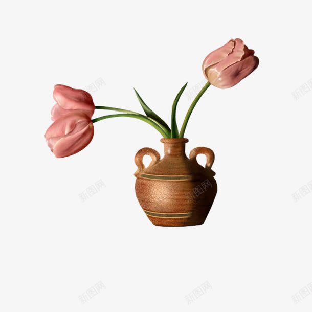 花瓶里粉色的花朵png免抠素材_88icon https://88icon.com 手绘 插花 粉色 花瓶