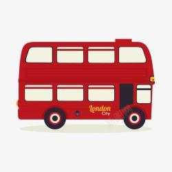 红色伦敦双层巴士素材