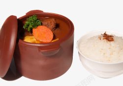 胡萝卜排骨汤和米饭素材
