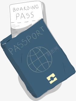 旅游护照本飞机票矢量图素材