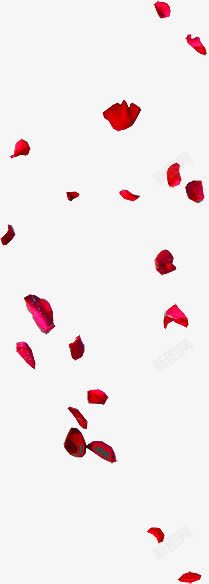 飞舞的大红花瓣元素素材