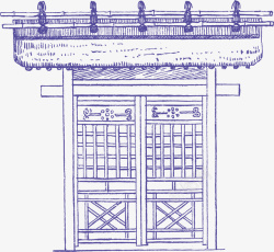 大门古风装饰栏杆矢量图素材