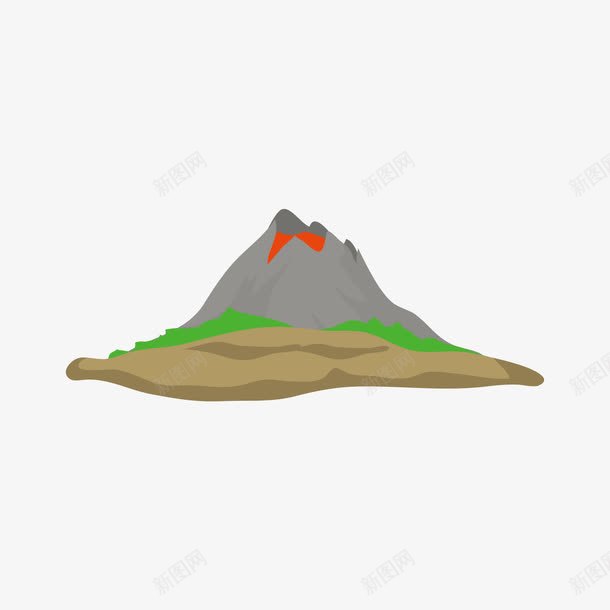 卡通大山土地绿草png免抠素材_88icon https://88icon.com 卡通 土地 大山 绿草